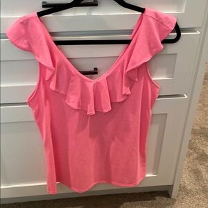 Pink Ruffle Sleeveless Top